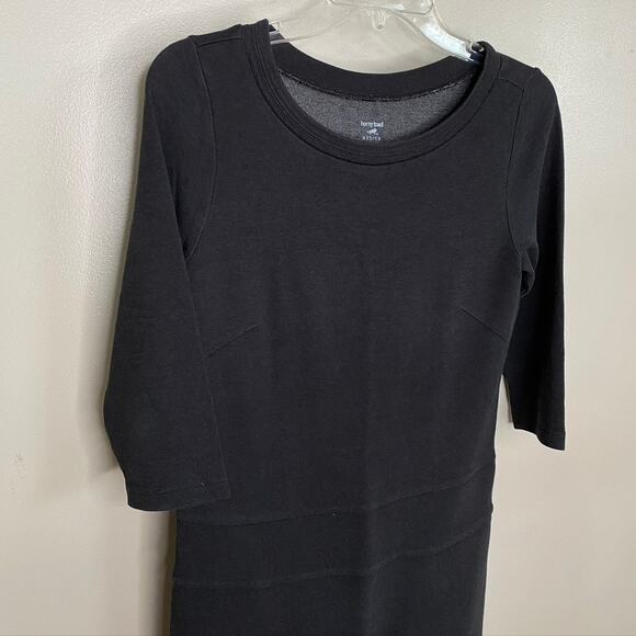 Women's Toad&Co Horny Toad 3/4 Sleeve Knit Casual Dress Gray Black  Medium - Picture 2 of 8